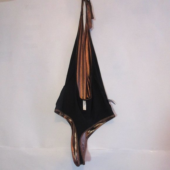 Aritzia  Little Moon  metallic Goldish  Luna Halter Bodysuit  Large - Picture 10 of 11